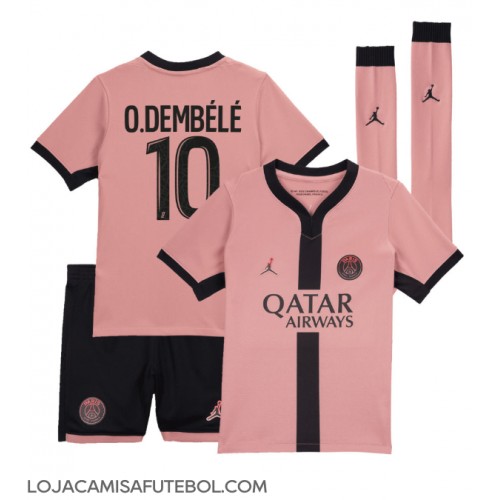 Camisa de Futebol Paris Saint-Germain Ousmane Dembele #10 Equipamento Alternativo Infantil 2024-25 Manga Curta (+ Calças curtas)